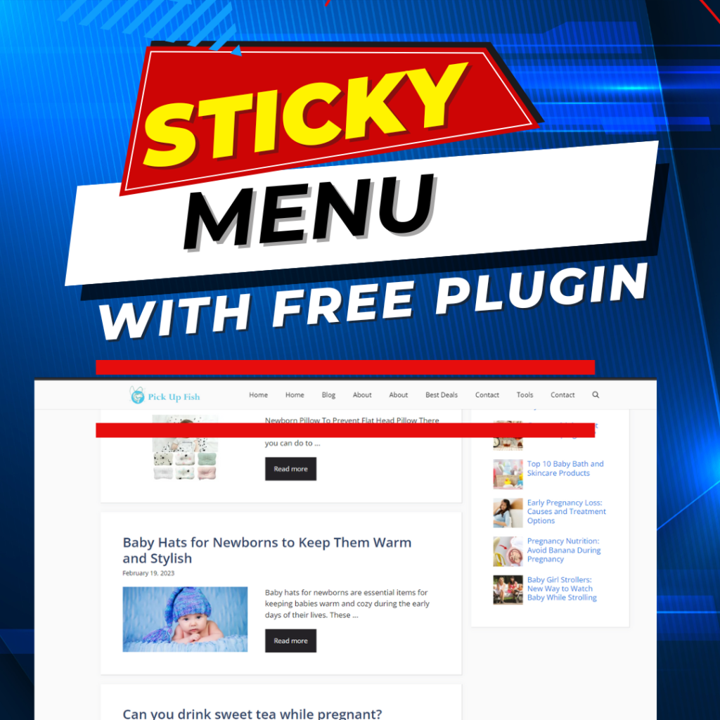 How to Create Sticky Menu in Wordpress Within Free Plugin