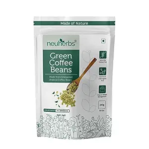 Neuherbs Unroasted Arabica Green Coffee Beans | With Chlorogenic Acid | For Weight Loss Management (200 gm Beans) Just For Pre order