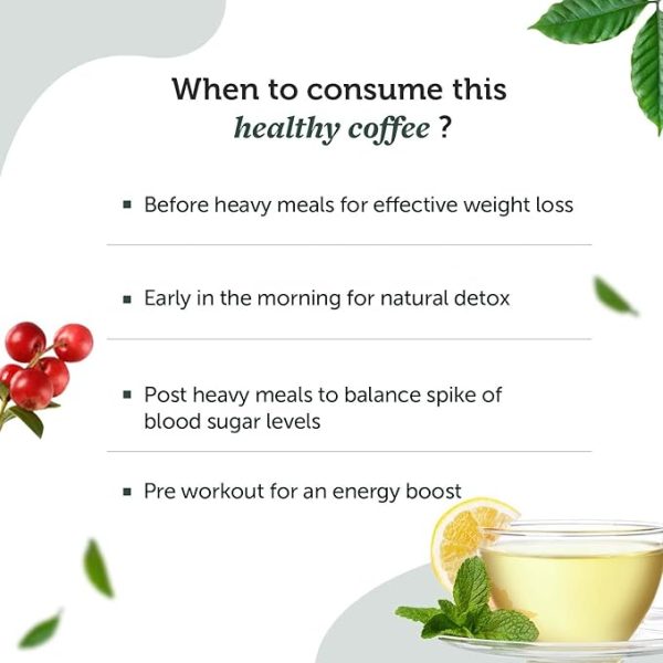 Neuherbs Green Coffee Premix | Coffee Beans Extract With Chlorogenic Acid | For Weight Loss | Easy to carry & consume 30 Sachet (Lemon Flavored) Just For Pre order - Image 5