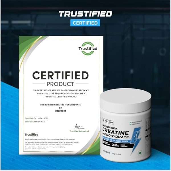 Wellcore - Pure Micronised Creatine Monohydrate Powder (Unflavoured, 83 Sevings) | Rapid Absorption | Enhanced Muscle Strength & Power - Image 3