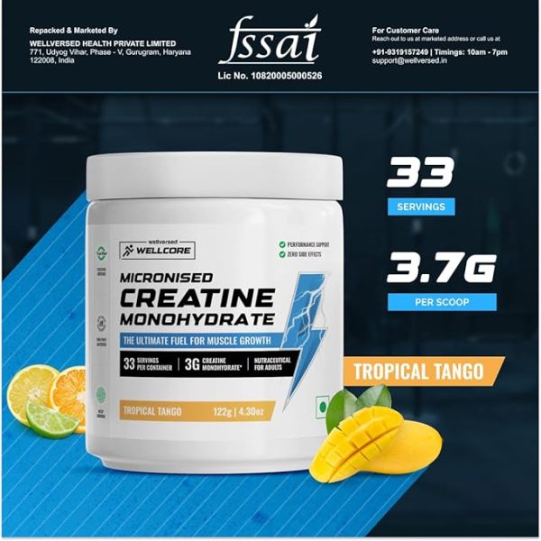 Wellcore - Pure Micronised Creatine Monohydrate (307g, 83 Servings) | Lab Tested | Fruit Fusion | Supports Athletic Performance and Power. - Image 5