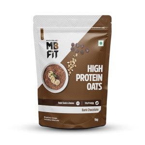 MuscleBlaze Fit High Protein Oats (Dark Chocolate, 1kg) | 22g Protein | Breakfast Cereals for Weight Management.