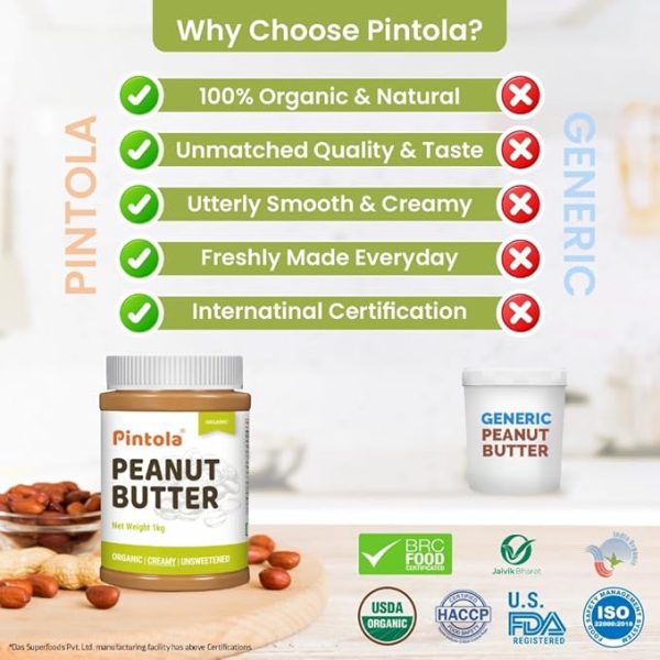 Butter Creamy 1kg - High Protein 30g & 9g Dietary Fiber, Made with Organic Peanuts, No Added Sugar, No Preservatives Just for pre order. - Image 3
