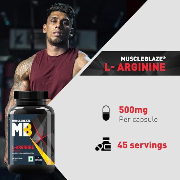MuscleBlaze L-Arginine, Supports Nitric Oxide Production, Pack of 90 Capsules. Just for Pre order - Image 5