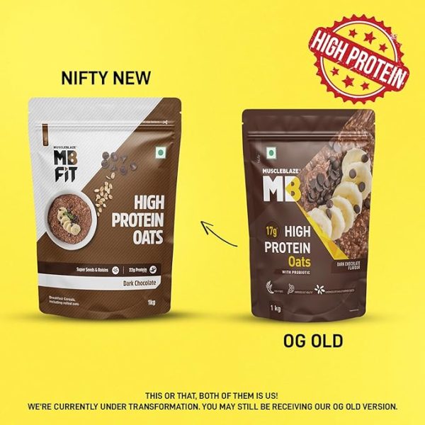 MuscleBlaze Fit High Protein Oats (Dark Chocolate, 1kg) | 22g Protein | Breakfast Cereals for Weight Management. - Image 6