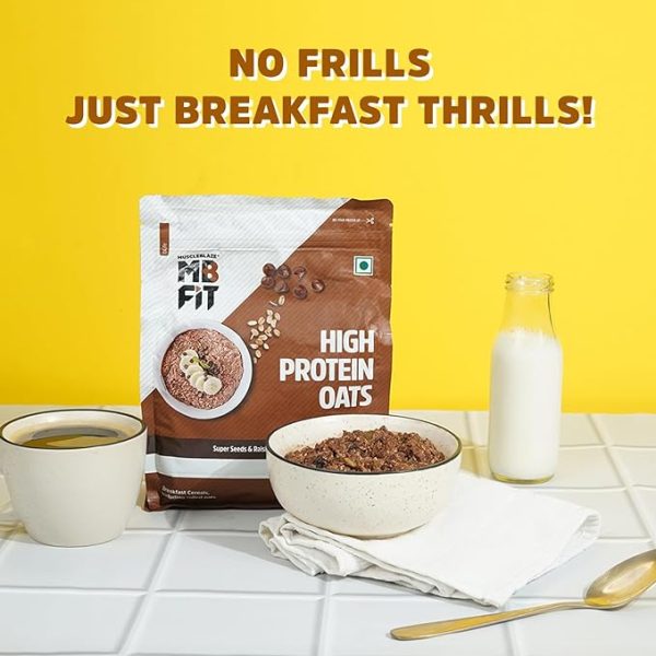 MuscleBlaze Fit High Protein Oats (Dark Chocolate, 1kg) | 22g Protein | Breakfast Cereals for Weight Management. - Image 3