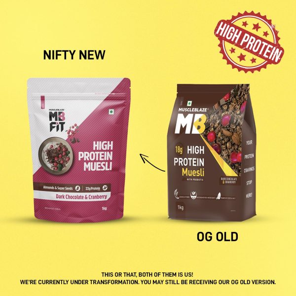 MuscleBlaze Fit High Protein Muesli ( Dark Chocolate & Cranberry) | 22g Protein | with Raisins, Almonds & Super Seeds,High Protein Breakfast Cereals. Just For Pre order - Image 8