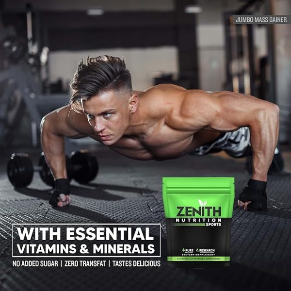 Zenith Sports Jumbo Mass Gainer | Promotes Muscle Strength | 63g Carbs | 3.5g Protein | Just For Pre order - Image 5