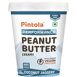Pintola Coconut Jaggery Performance Series Peanut Butter (Crunchy) - 1kg | Vegan Protein | 28% Protein | High Protein & Fiber Just for pre order.
