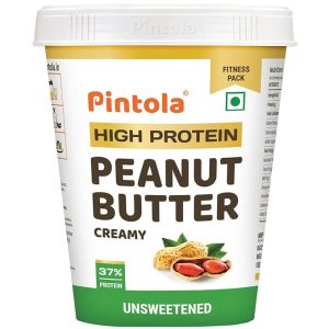 Pintola High Protein All Natural Peanut Butter | Unsweetened | 37% Protein | Imported Whey Protein and Roasted Peanuts