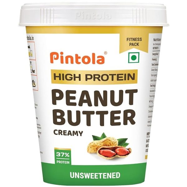 Pintola High Protein All Natural Peanut Butter | Unsweetened | 37% Protein | Imported Whey Protein and Roasted Peanuts