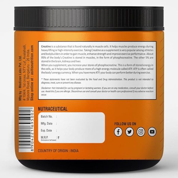 AS-IT-IS Nutrition 100% Creatine Monohydrate, Pure 2.5g Micronized Powder with Rapid Dissolution & Absorption, USA Labdoor Certified for Accuracy & Purity, Supports Performance & Recovery- Unflavored, Single Ingredient- 150g (60 servings) Just for pre order. - Image 3