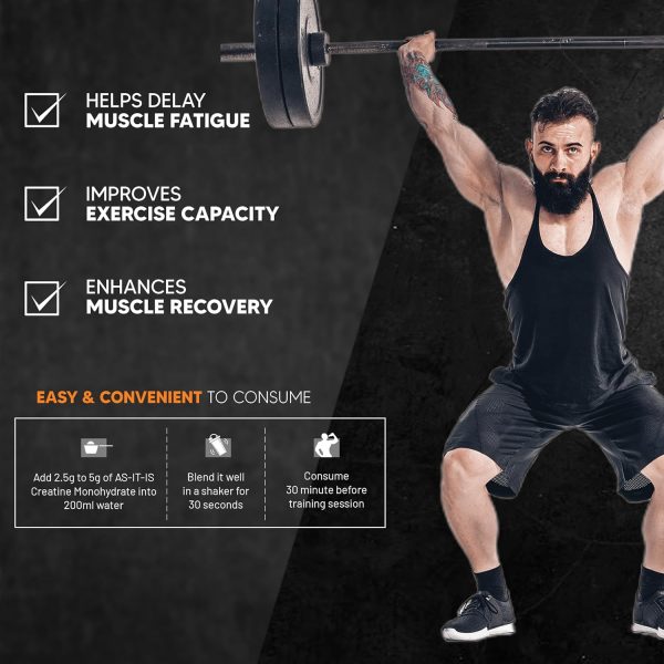 AS-IT-IS Nutrition 100% Creatine Monohydrate, Pure 2.5g Micronized Powder with Rapid Dissolution & Absorption, USA Labdoor Certified for Accuracy & Purity, Supports Performance & Recovery- Unflavored Just for pre order. - Image 6