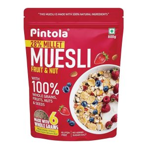 Fruit & Nut Muesli with 68% Whole Grains (28% Millet), 20% fruits & 12% nuts Just for pre order.