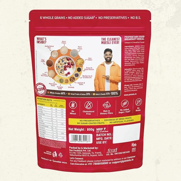 Fruit & Nut Muesli with 68% Whole Grains (28% Millet), 20% fruits & 12% nuts Just for pre order. - Image 4