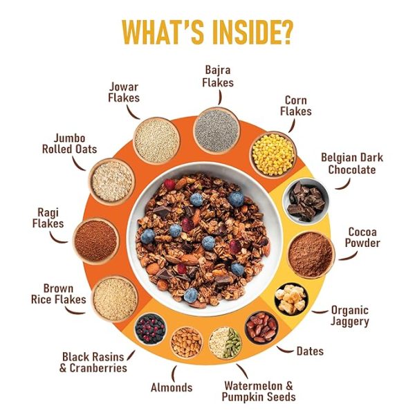 Dark Chocolate & Cranberry Muesli with 25% Millet & 60% Whole Grains Just for pre order. - Image 4